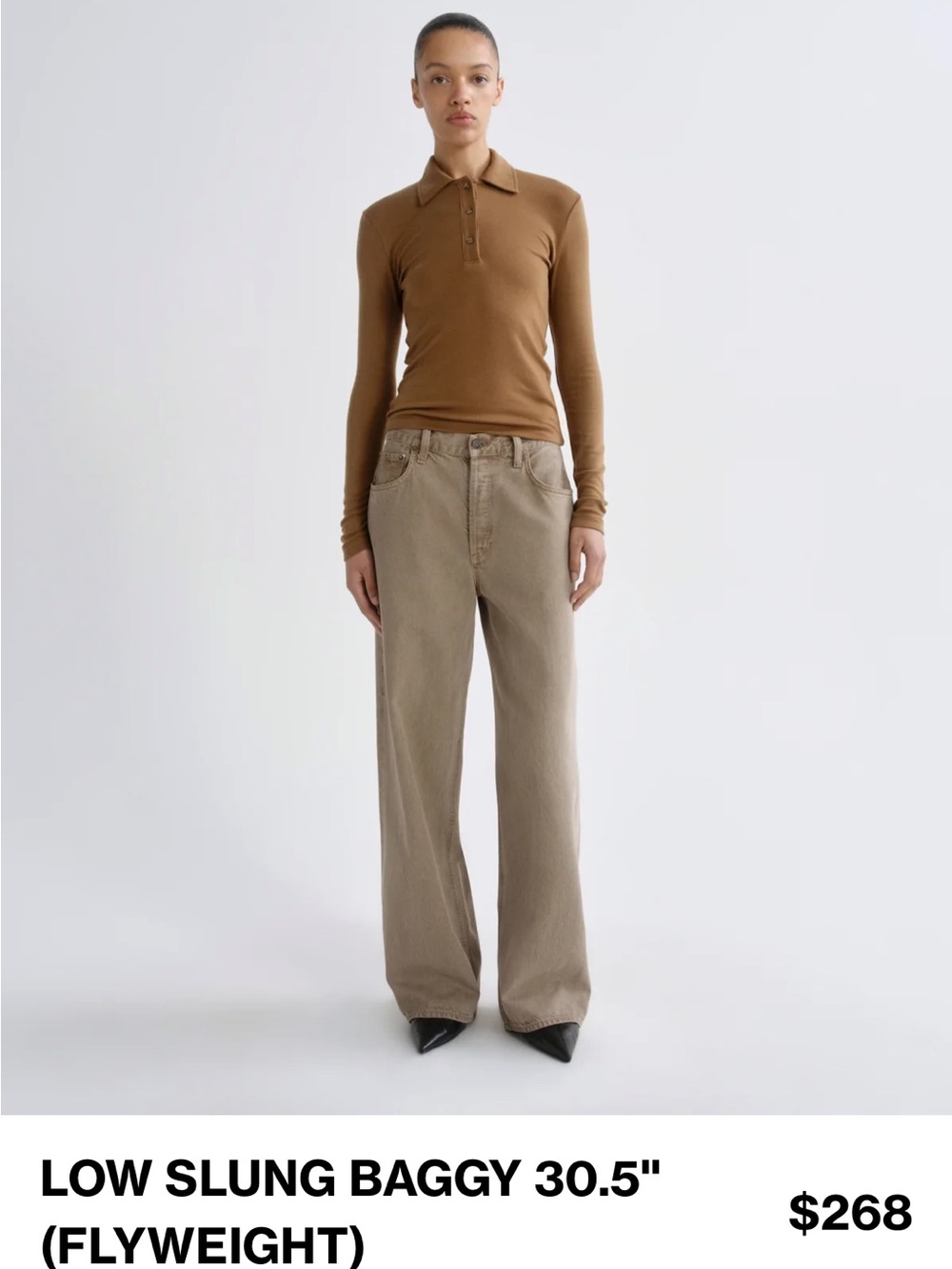 NWT! Agolde Low-Slung Boyfriend Jeans in Trail (Taupe Brown)